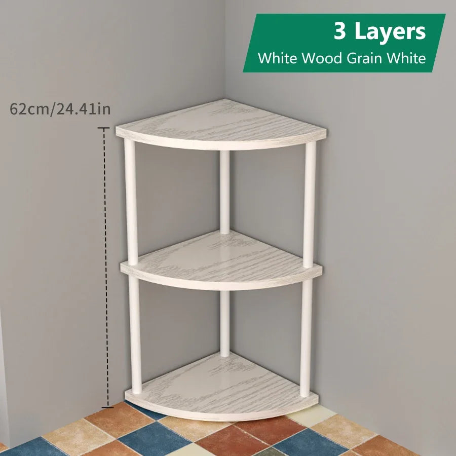 étagère angle bois moderne marron beige plateaux métal noire minimaliste compartments boîtes tissu