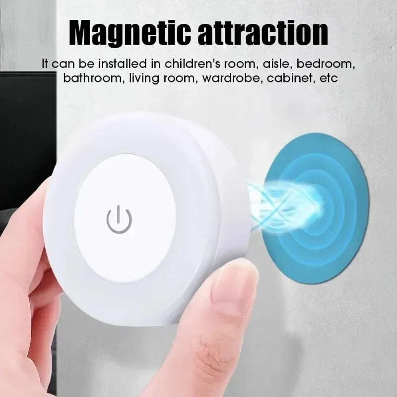 veilleuse led rechargeable usb moderne lampe ronde argentée dorée lumière nocturne minimaliste abs