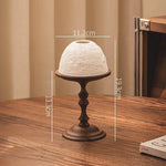 lampe poser classique artisanal marron foncé relief floral hauteur 19.3cm