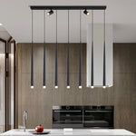 Suspension lumineuse moderne noire led minimaliste éclairage intérieur décoration maison 20 sources lumineuses