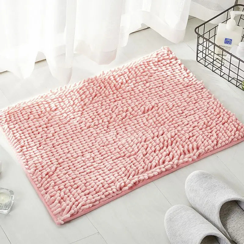 tapis bain acrylique antidérapant solide moderne doux couleur beige rose gris marron bleuclair
