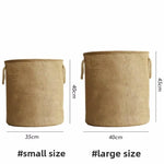 panier toile jute pliable imperméable poignées rustique beige blanc(franges)