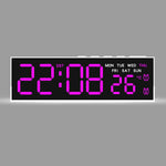 horloge numérique moderne écran led noir blanc vert bleu affichage température usb alarmes luminosité