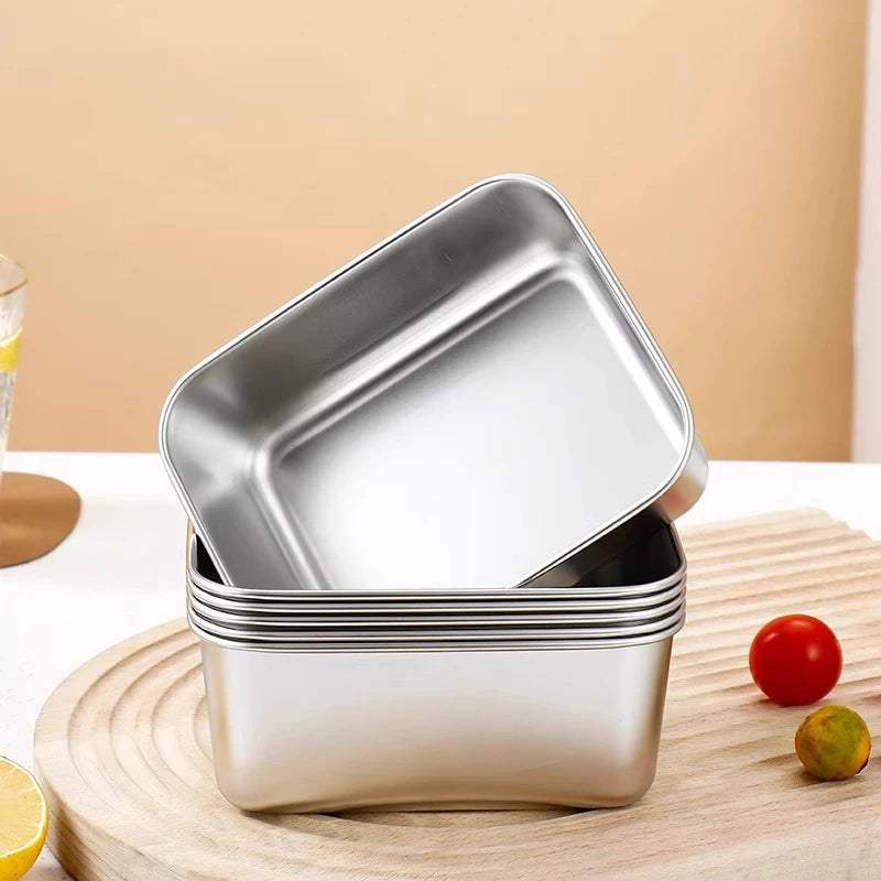 boîtes repas argentées modernes couvercle plastique transparent cuisine organisation alimentaire