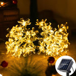 guirlande lumineuse solaire 5m fleurs simples violet blanc orange vert bleu jaune moderne clips