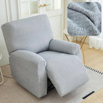 housse fauteuil inclinable beige clair tissu petits points noirs protection siège salon moderne extensible