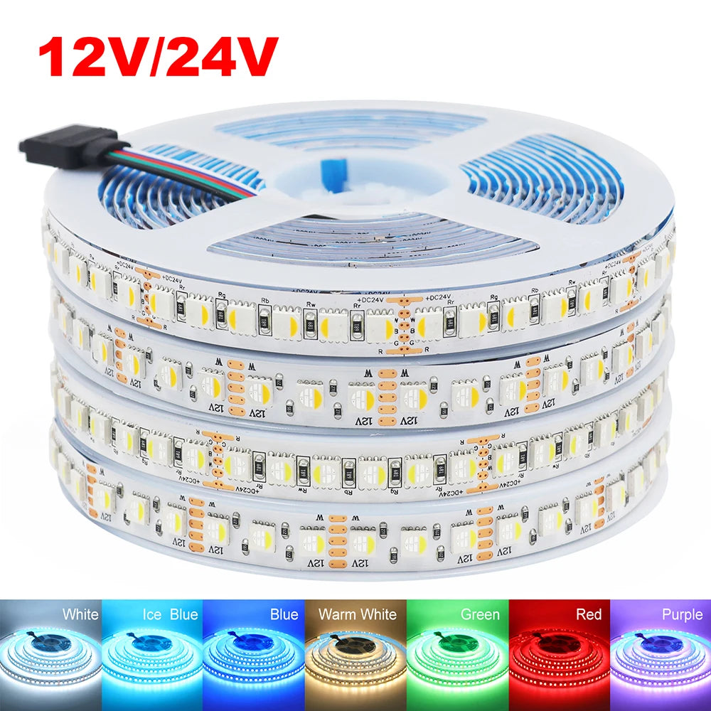 ruban led flexible rgbww rgbw rgbcct 12v 24v 60 108 120 leds adhésif moderne