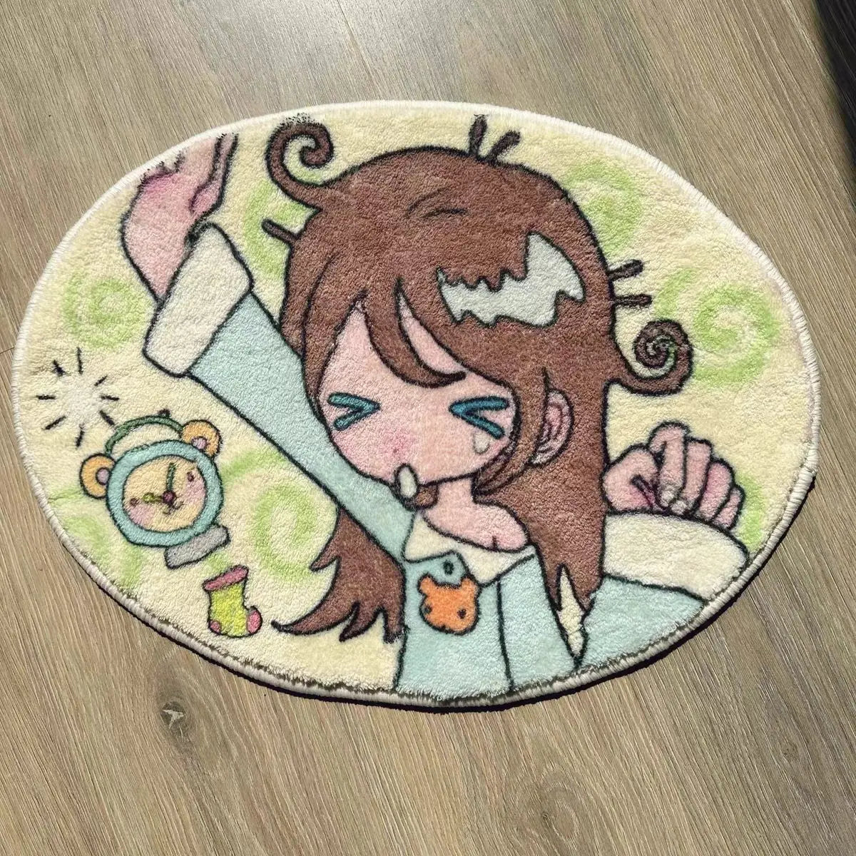 tapis kawaii multicolore dessins animés chats filles motifs floraux chambre adulte salon
