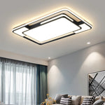 plafonnier led moderne minimaliste noir blanc argenté fixe lumineux rectangle cadre opaque