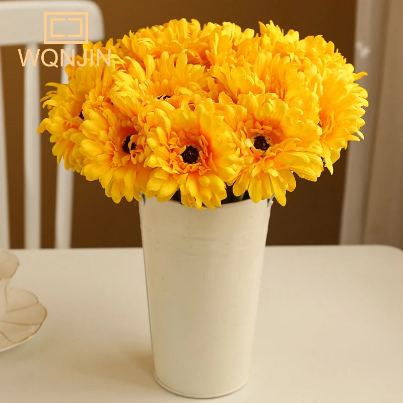 bouquet fleurs artificielles gerbera rouge rose jaune blanc modernes decoration mariage anniversaireintérieur