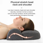 oreiller cervical ergonomique mousse mémoire forme gris texturé surface mat incurvé