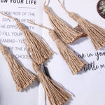 pompons jute franges tissées main décor maison rideaux bricolage simple rétro 17cm longueur 6cm