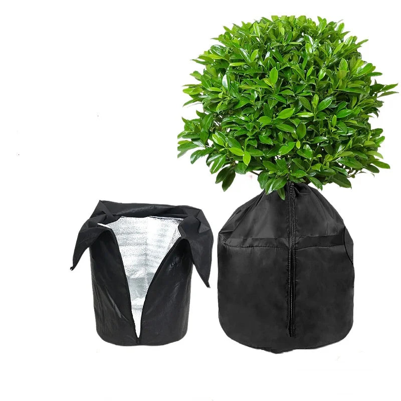 sac protection plante noir gris texture imperméable moderne cordon serrure zipper durable froid gel