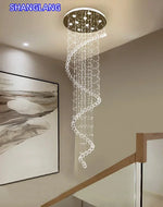 suspension lumineuse moderne spirales transparentes alliage 90 260V 249 2000lm