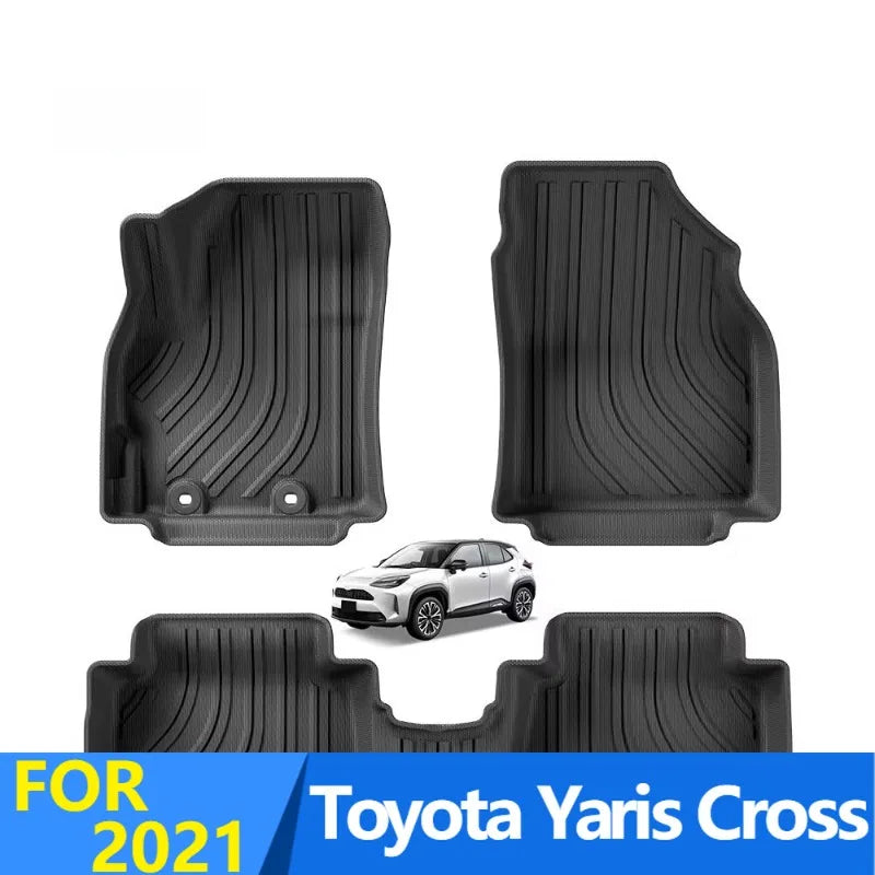 tapis sol voiture noir rayures horizontales moderne tpe imperméable facile nettoyage toutes saisons