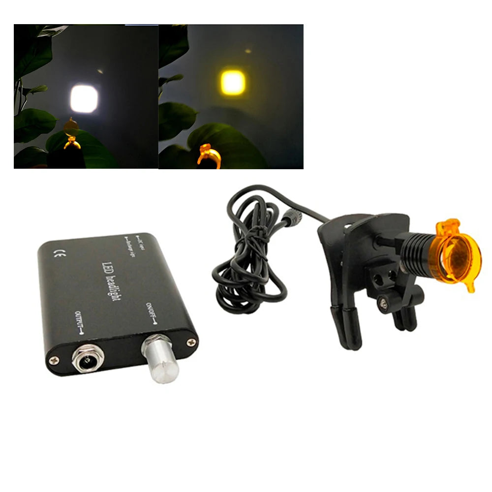 lampe frontale led dentaire chirurgicale filtre jaune pince loupes dentaires