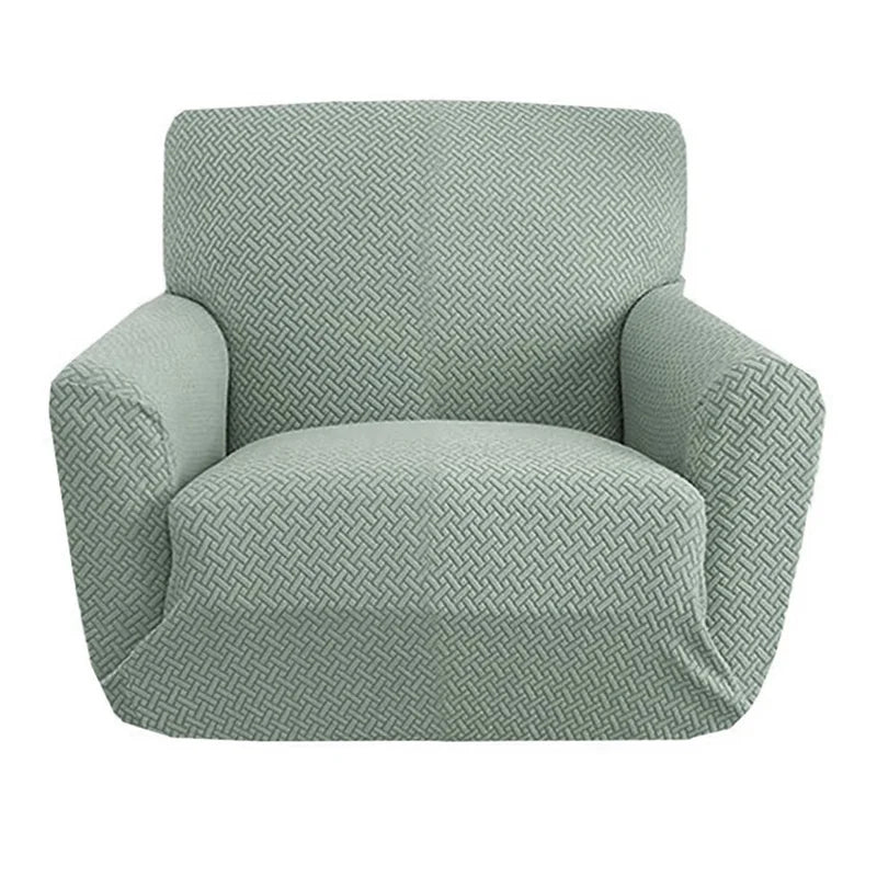 housses fauteuil vert clair tissu motifs geometriques anti debit adhésifs modernes polyester elastique salon