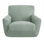 housses fauteuil vert clair tissu motifs geometriques anti debit adhésifs modernes polyester elastique salon