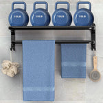 porte serviettes mural pliable noir mat aluminium double barres 50cm moderne minimaliste crochets