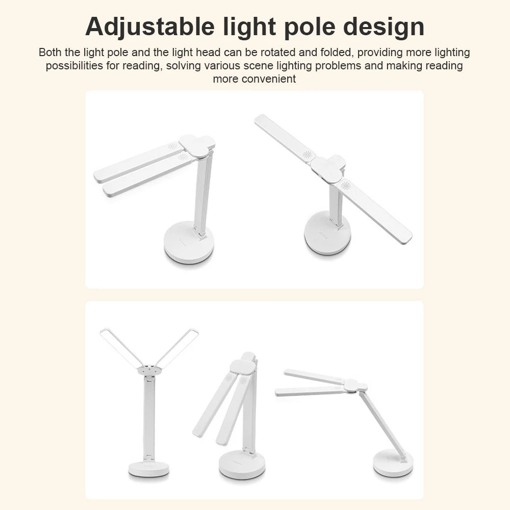 lampe pliable blanc moderne bras articulés led intensité variable usb eye protection chambre nocturne