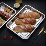 assiettes rectangulaires argentées lisses modernes grande taille service rangement maison