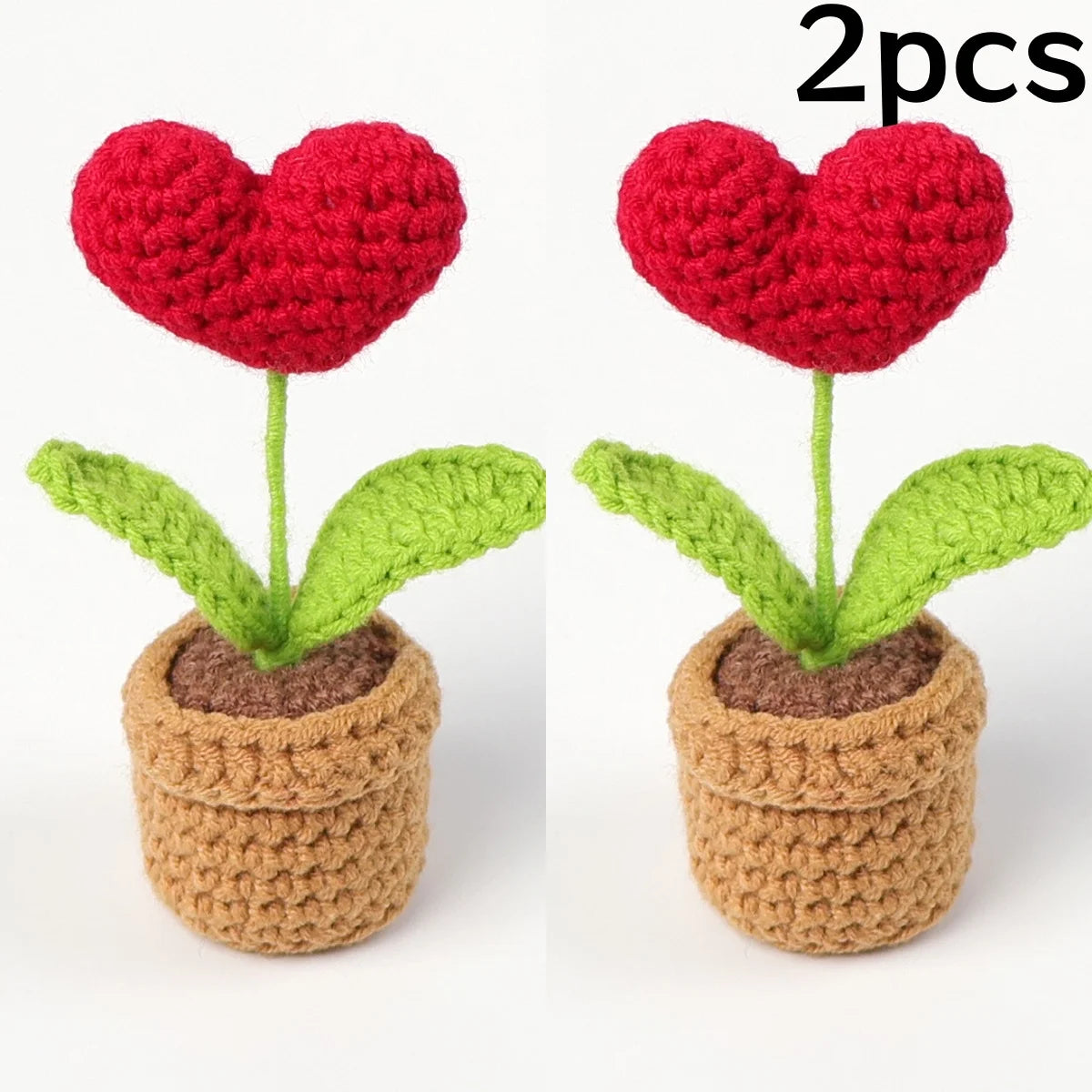 plante artificielle crochetée pot rouge feuilles vertes intérieur décoration mariage anniversaire