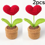 plante artificielle crochetée pot rouge feuilles vertes intérieur décoration mariage anniversaire