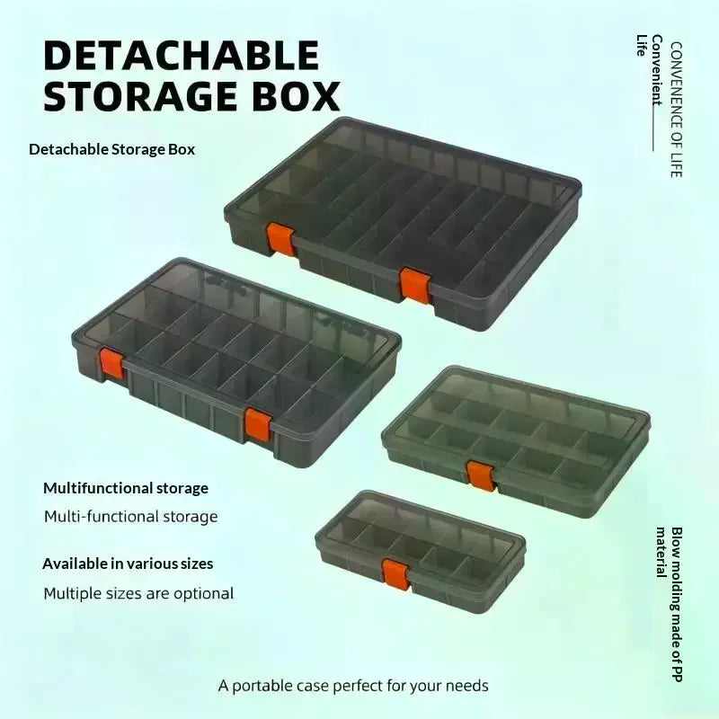 boîtes rangement détachables gris orange modernes compartiments outils bricolage maison organisation bijoux