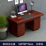 bois massif moderne marron foncé table travail informatique épuré intérieur maison