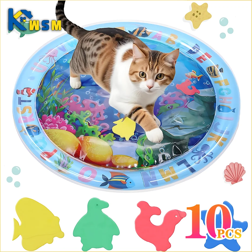 tapis d'éveil bébé thème marin poissons coraux étoiles mer bleu blanc orange verte rose