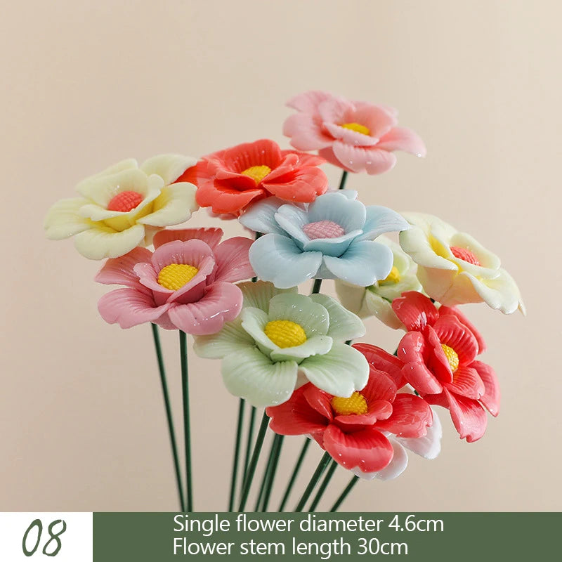 décoration intérieure bouquets artificiels fleurs céramique couleurs variées moderne saint valentin anniversaire mariage