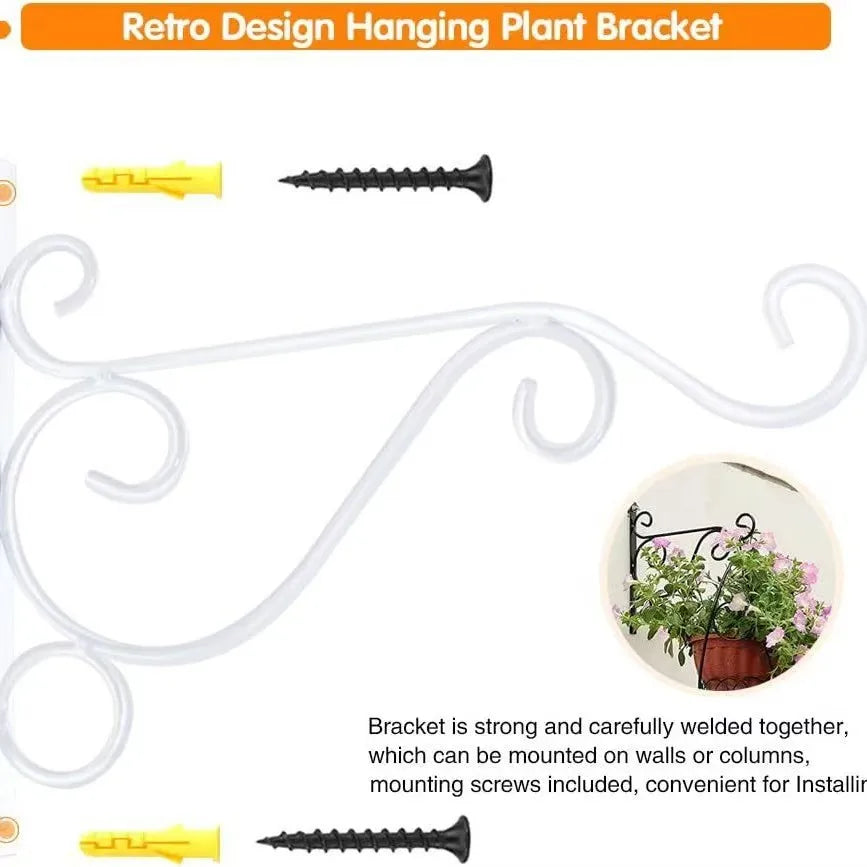 support mural suspendu plante spirale métal rétro vis fixation chevilles étagère décoration fleurs vibrant