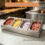station garniture acier inoxydable 304 couvercle silicone stockage ingrédients pizza moderne rangement professionnel étanche