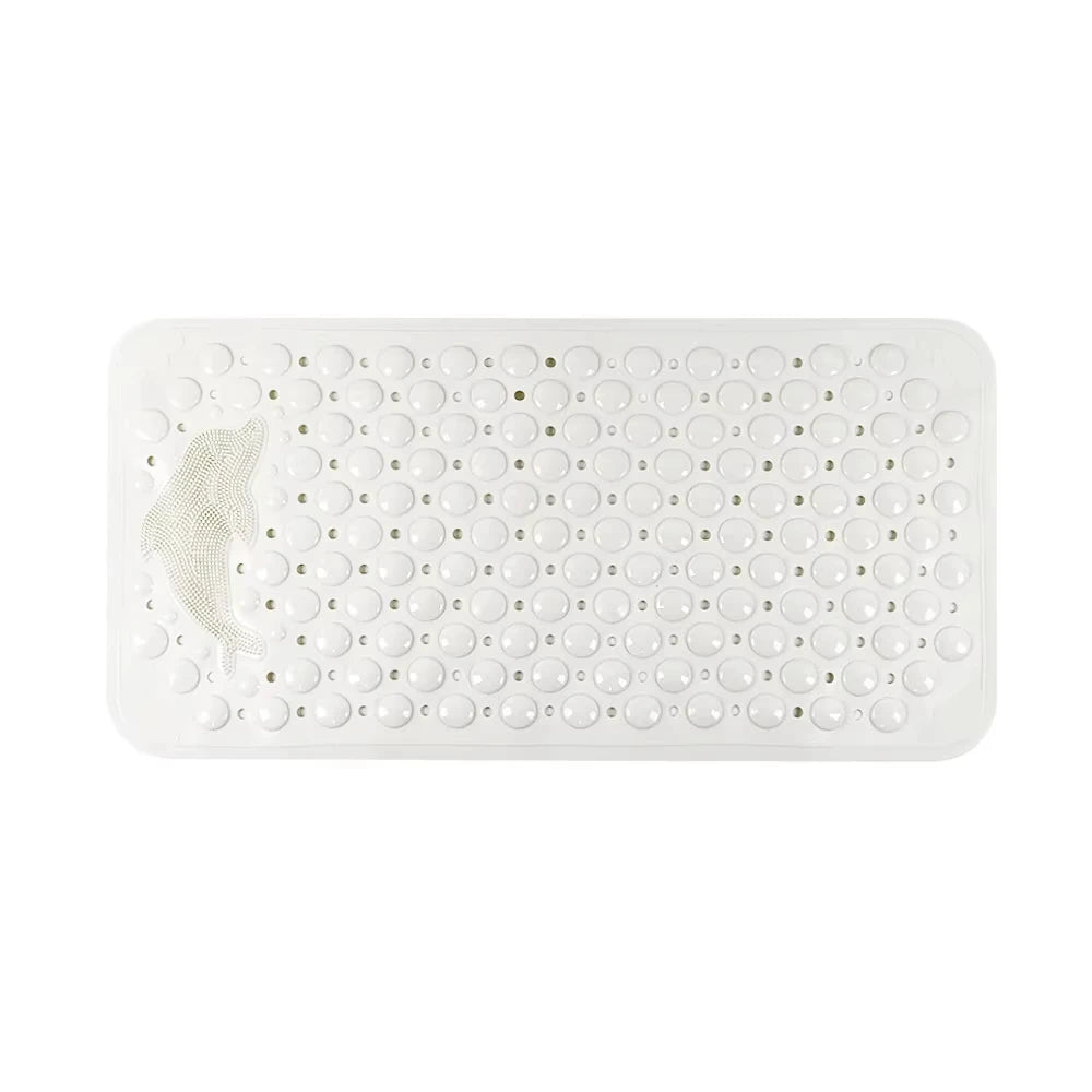 tapis bain antidérapant pvc dauphin moderne 35x70cm drainage texturé bulles ventilation gris rose