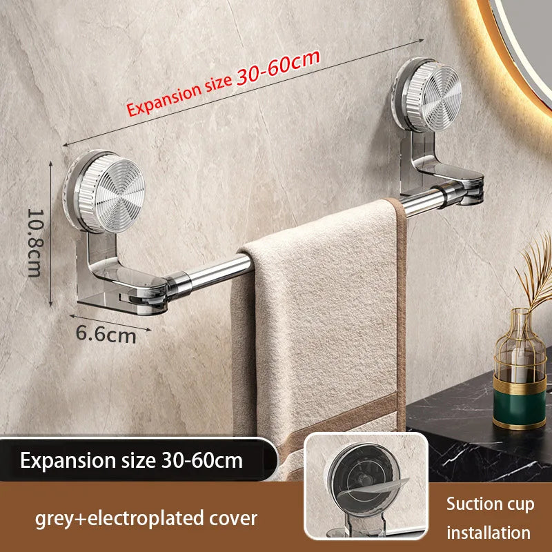 porte serviettes mural rétractable ventouse beiges rayures modernes expansion 30 60cm