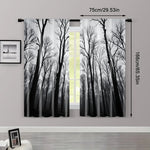 rideau noir forêt moderne polyester 75x166 105x230 130x210 deux pièces