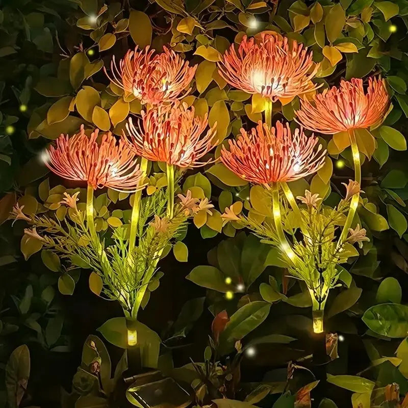 guirlande solaire fleur lycoris radiata lumineuse verte rose blanche moderne extérieure jardin patio