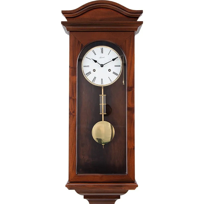 pendule mural classique bois doré salon décoration horloges aiguille cadran chiffres romains fixations murales