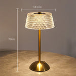 lampe table dorée diamant moderne interrupteur rotatif port usb rechargeable veilleuse chambre