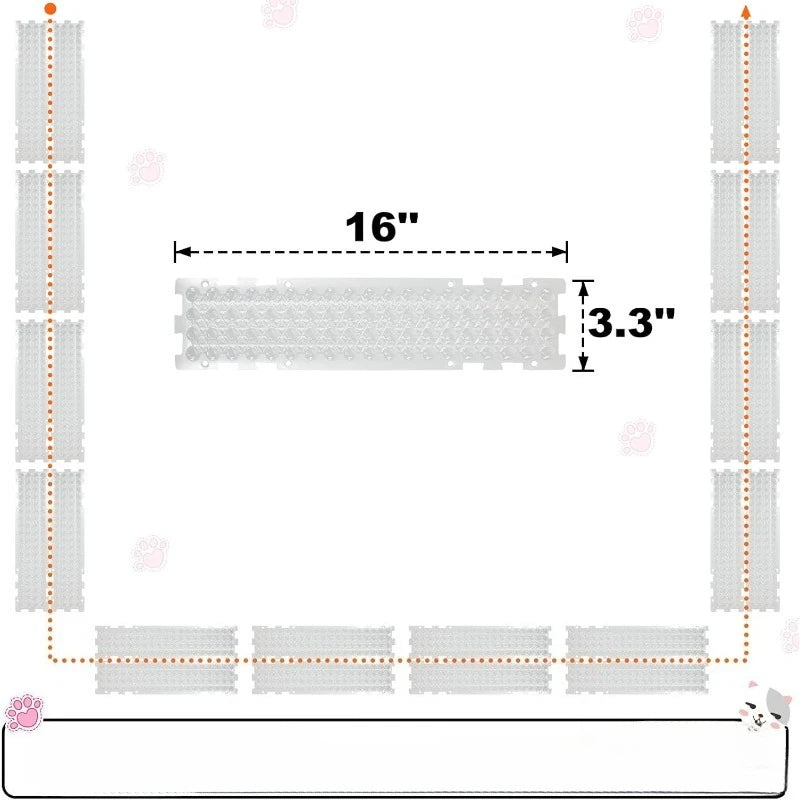 tapis dissuasif picots anti chat transparent orange gris protection plantes animaux utilitaireextérieurintérieur
