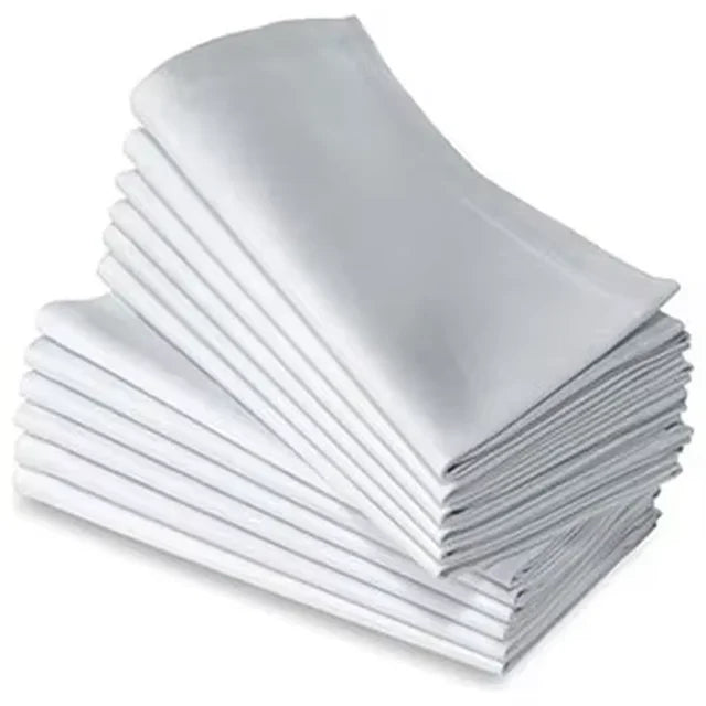 serviettes coton classiques blanches adhésives table dîner restaurant ménage événementiel