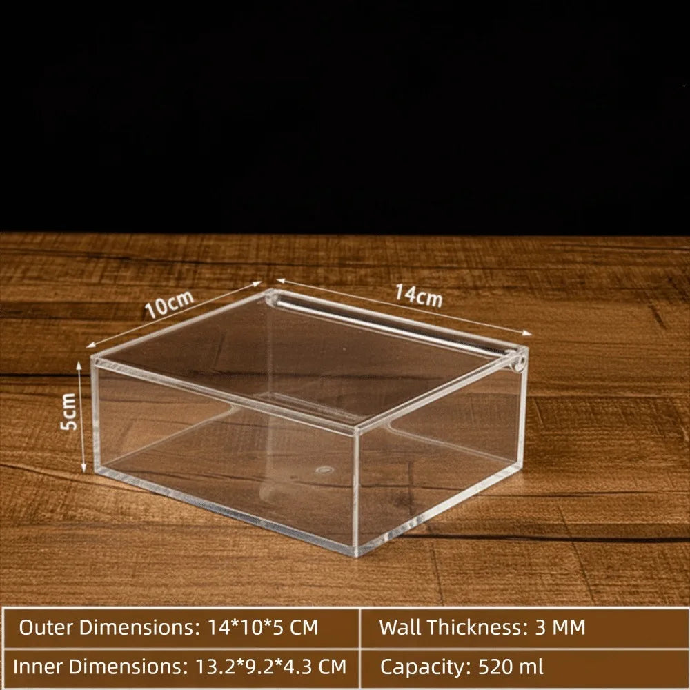 boîte carrée transparente moderne boîte empilable plastique acrylique rangement cosmétique minimaliste