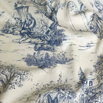 nappe champêtre toile jouy bleu blanc intérieur mariage rustic chic table fleurs assises vintage