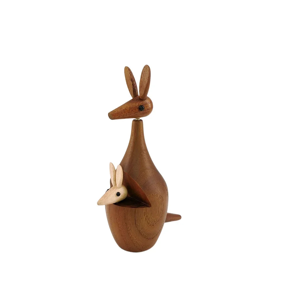 décoration murale statuette kangourou bois naturel moderne minimaliste mur opaque écolo artisanal chambre adulte