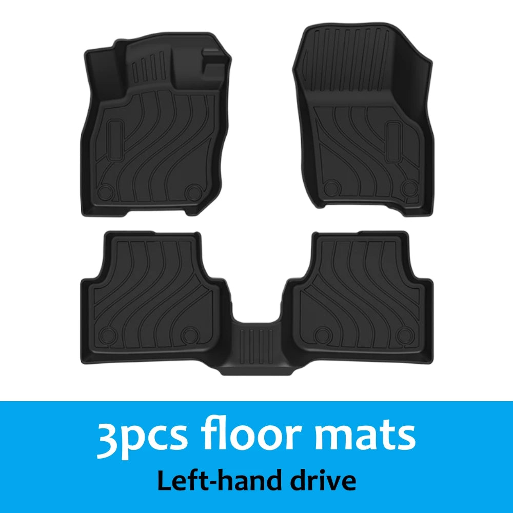 tapis sol voiture noir rayures horizontales moderne adhésif 4pièces avant 1coffre toutes saisons imperméable