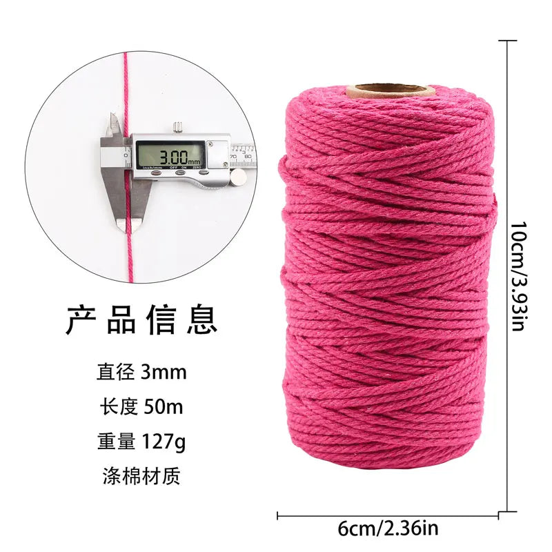 corde coton tressée 50mètres vert rose beige simple déco mariage fête nhà cửa