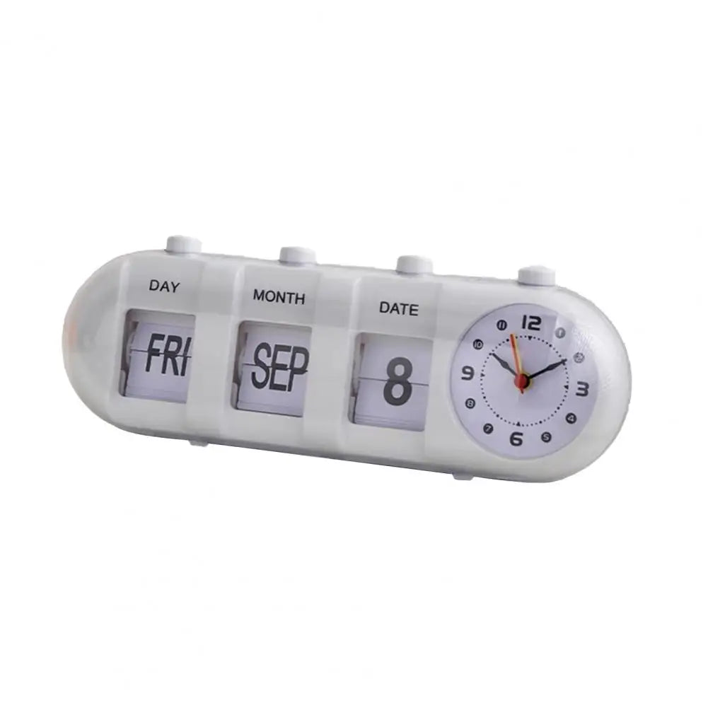 horloge calendrier rotatif blanc moderne minimaliste jours mois date numérique