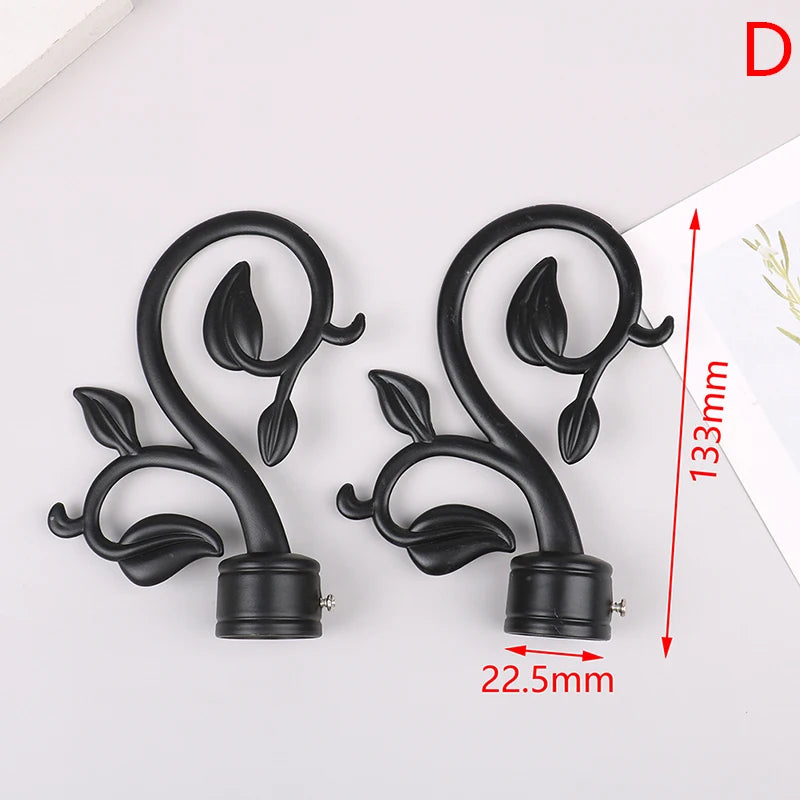 pinces rideaux modernes métal noir motif feuilles stylisées rideaux opaques