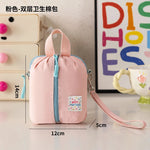 sac rangement réutilisable polyestère blanc jaune bleu rose moderne cosmétiques portatif