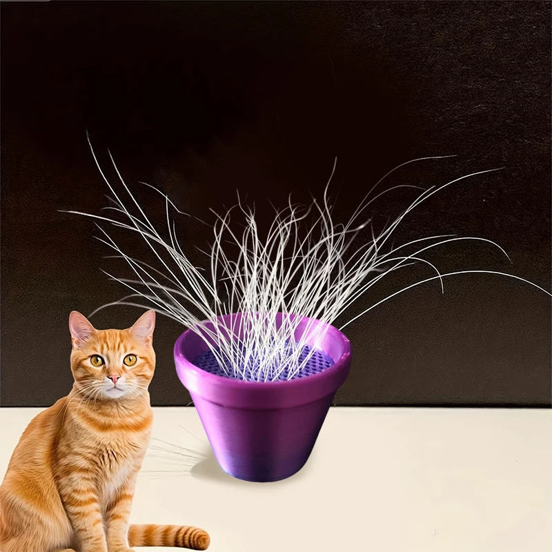 collecteur poils moustaches animaux compagnie pot fleurs support chat décoration collection moderne perforé